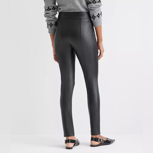 LOFT Women’s Black Faux Leather Leggings - Picture 2 of 5
